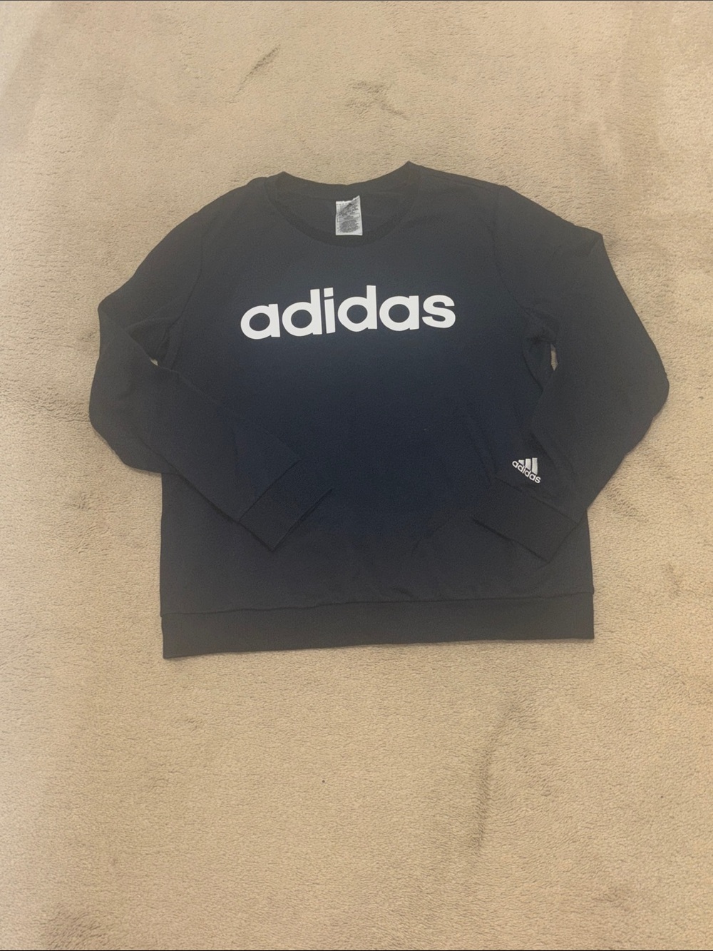 adidas Women’s Navy Blue Logo Crewneck Sweatshirt